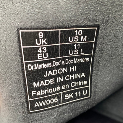 【中古品】【メンズ】 DR.MARTENS ドクターマーチン AW006 JADON HI ジョーダン ハイ ブーツ 靴 ハイカット 10ホール 164-260929-ko-24-teih サイズ：UK9 カラー：ブラック 万代Net店