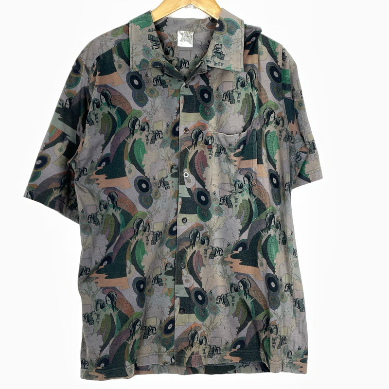 【中古品】【メンズ】 BAL バル CONTRASTRICK DJ PRINT SHIRT コントラストリック ディージェー プリント シャツ 長袖 トップス 147-260923-sa-11-teih サイズ：不明 カラー：グレー 万代Net店