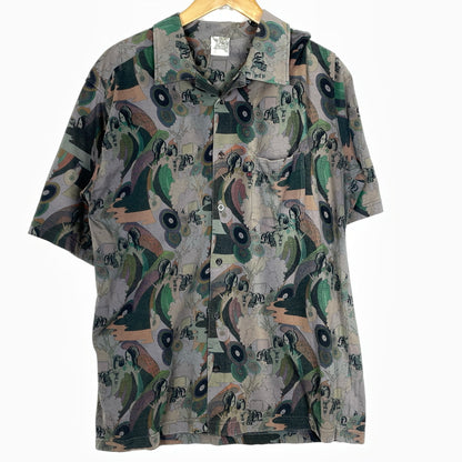 【中古品】【メンズ】 BAL バル CONTRASTRICK DJ PRINT SHIRT コントラストリック ディージェー プリント シャツ 長袖 トップス 147-260923-sa-11-teih サイズ：不明 カラー：グレー 万代Net店