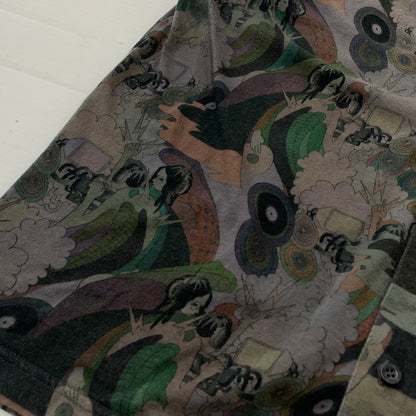【中古品】【メンズ】 BAL バル CONTRASTRICK DJ PRINT SHIRT コントラストリック ディージェー プリント シャツ 長袖 トップス 147-260923-sa-11-teih サイズ：不明 カラー：グレー 万代Net店