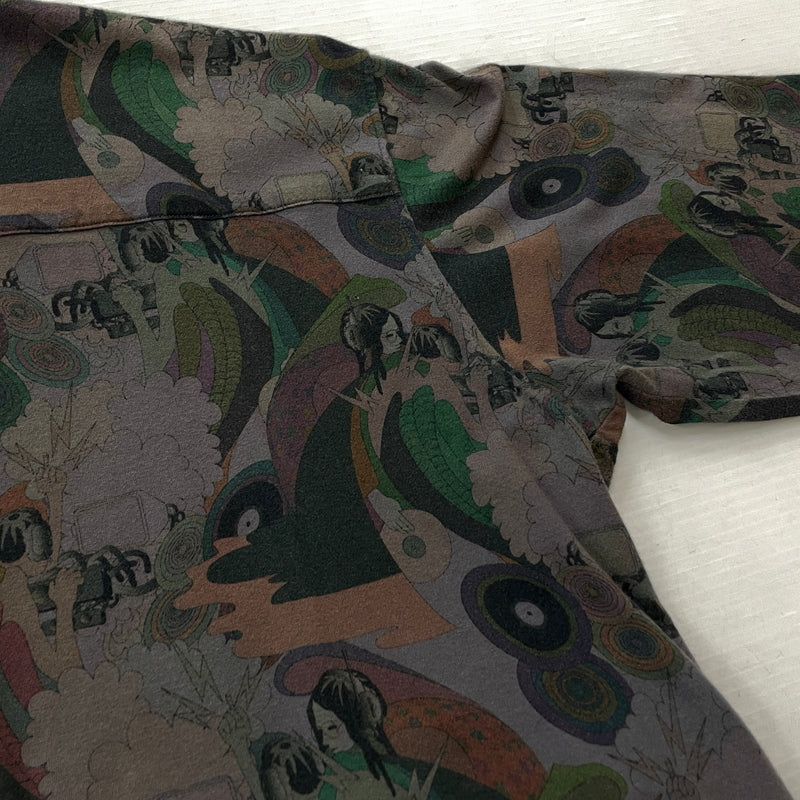 【中古品】【メンズ】 BAL バル CONTRASTRICK DJ PRINT SHIRT コントラストリック ディージェー プリント シャツ 長袖 トップス 147-260923-sa-11-teih サイズ：不明 カラー：グレー 万代Net店