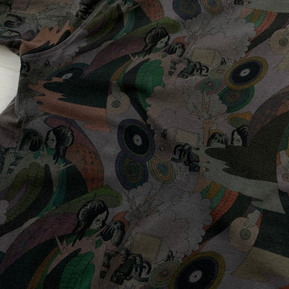【中古品】【メンズ】 BAL バル CONTRASTRICK DJ PRINT SHIRT コントラストリック ディージェー プリント シャツ 長袖 トップス 147-260923-sa-11-teih サイズ：不明 カラー：グレー 万代Net店