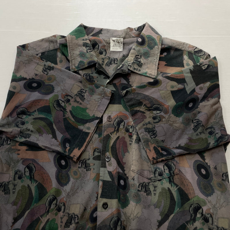 【中古品】【メンズ】 BAL バル CONTRASTRICK DJ PRINT SHIRT コントラストリック ディージェー プリント シャツ 長袖 トップス 147-260923-sa-11-teih サイズ：不明 カラー：グレー 万代Net店