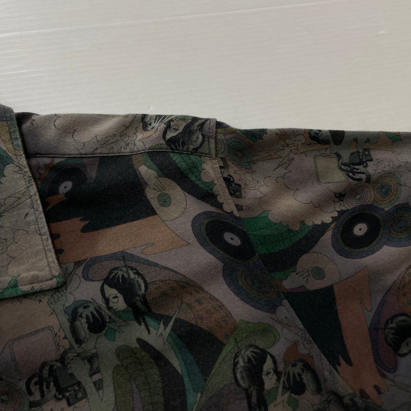 【中古品】【メンズ】 BAL バル CONTRASTRICK DJ PRINT SHIRT コントラストリック ディージェー プリント シャツ 長袖 トップス 147-260923-sa-11-teih サイズ：不明 カラー：グレー 万代Net店