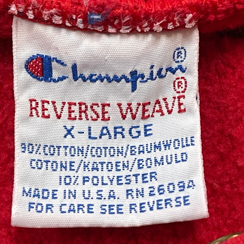 【中古品】【メンズ】 CHAMPION チャンピオン 90's REVERSE WEAVE HOODIE "CORNELL" 90年代 リバースウェーブ フーディ コーネル プルーオーバーパーカー 145-260923-sa-06-teih サイズ：XL カラー：レッド 万代Net店