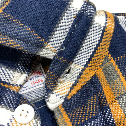 【中古品】【メンズ】 WAREHOUSE ウエアハウス HEAVY FLANNEL SHIRT ヘビー フランネル シャツ 長袖 トップス ネルシャツ 145-260923-ko-09-teih サイズ：S カラー：オレンジ×ネイビー 万代Net店