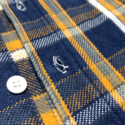 【中古品】【メンズ】 WAREHOUSE ウエアハウス HEAVY FLANNEL SHIRT ヘビー フランネル シャツ 長袖 トップス ネルシャツ 145-260923-ko-09-teih サイズ：S カラー：オレンジ×ネイビー 万代Net店