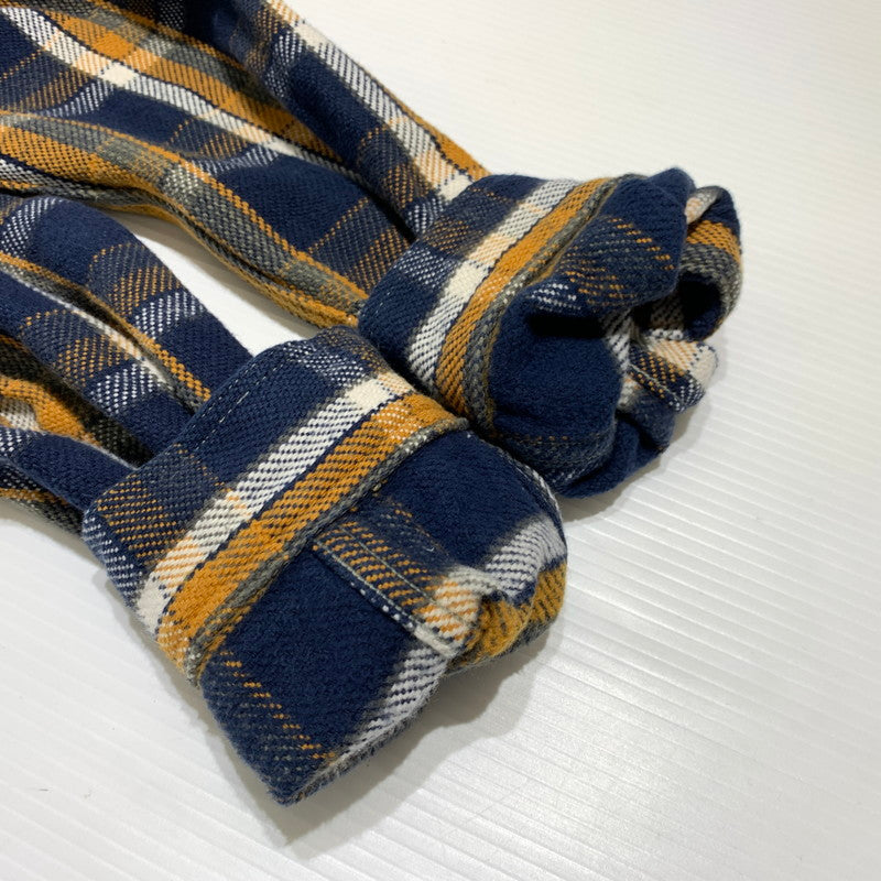 【中古品】【メンズ】 WAREHOUSE ウエアハウス HEAVY FLANNEL SHIRT ヘビー フランネル シャツ 長袖 トップス ネルシャツ 145-260923-ko-09-teih サイズ：S カラー：オレンジ×ネイビー 万代Net店