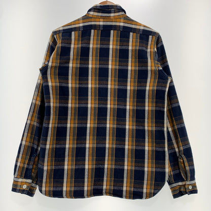 【中古品】【メンズ】 WAREHOUSE ウエアハウス HEAVY FLANNEL SHIRT ヘビー フランネル シャツ 長袖 トップス ネルシャツ 145-260923-ko-09-teih サイズ：S カラー：オレンジ×ネイビー 万代Net店
