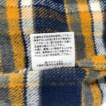 【中古品】【メンズ】 WAREHOUSE ウエアハウス HEAVY FLANNEL SHIRT ヘビー フランネル シャツ 長袖 トップス ネルシャツ 145-260923-ko-09-teih サイズ：S カラー：オレンジ×ネイビー 万代Net店