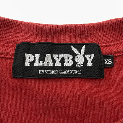 【中古品】【メンズ】 HYSTERIC GLAMOUR ヒステリックグラマー × PLAYBOY プレイボーイ TERRY RICHARDSON CALIFORNIA DREAMIN TEE12171CT02 テリー リチャード ソン Ｔシャツ 140-260923-sa-07-teih サイズ：XS カラー：レッド 万代Net店