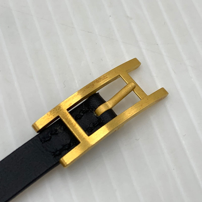 【中古品】【メンズ/レディース】 HERMES エルメス LEATHER BRACELET レザーブレスレット ビーアピ アクセサリー 182-260926-ko-17-teih カラー：ブラック/ブラウン 万代Net店