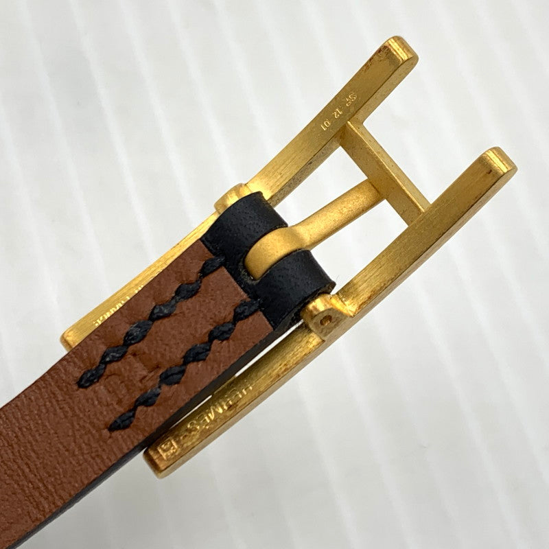 【中古品】【メンズ/レディース】 HERMES エルメス LEATHER BRACELET レザーブレスレット ビーアピ アクセサリー 182-260926-ko-17-teih カラー：ブラック/ブラウン 万代Net店