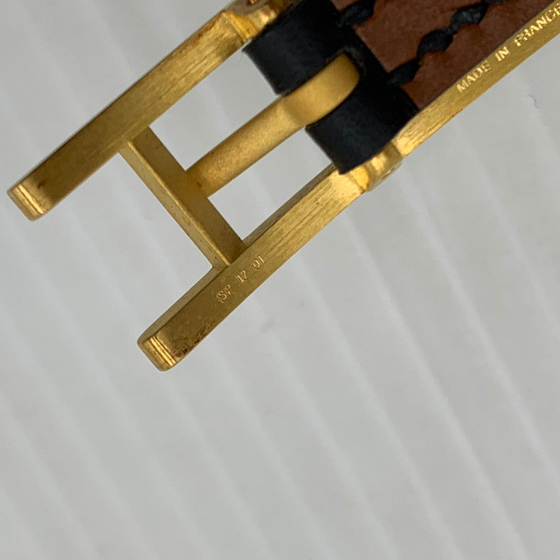 【中古品】【メンズ/レディース】 HERMES エルメス LEATHER BRACELET レザーブレスレット ビーアピ アクセサリー 182-260926-ko-17-teih カラー：ブラック/ブラウン 万代Net店