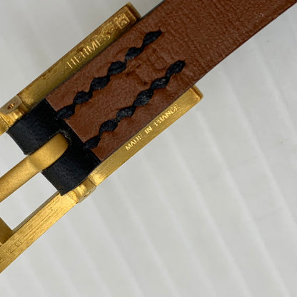 【中古品】【メンズ/レディース】 HERMES エルメス LEATHER BRACELET レザーブレスレット ビーアピ アクセサリー 182-260926-ko-17-teih カラー：ブラック/ブラウン 万代Net店