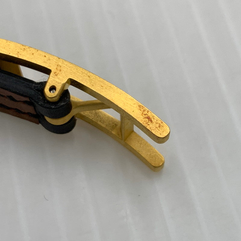 【中古品】【メンズ/レディース】 HERMES エルメス LEATHER BRACELET レザーブレスレット ビーアピ アクセサリー 182-260926-ko-17-teih カラー：ブラック/ブラウン 万代Net店