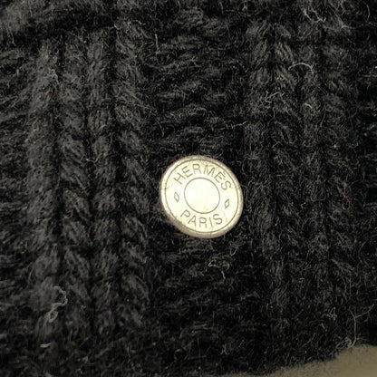 【中古品】【メンズ】 HERMES エルメス CASHMERE KNIT CAP SELLIER カシミア ニット キャップ セリエ 帽子 183-260926-ko-11-teih サイズ：S カラー：ブラック 万代Net店