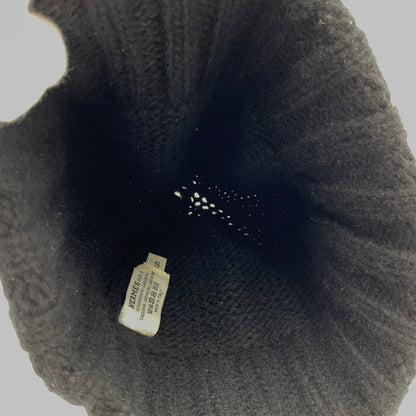 【中古品】【メンズ】 HERMES エルメス CASHMERE KNIT CAP SELLIER カシミア ニット キャップ セリエ 帽子 183-260926-ko-11-teih サイズ：S カラー：ブラック 万代Net店
