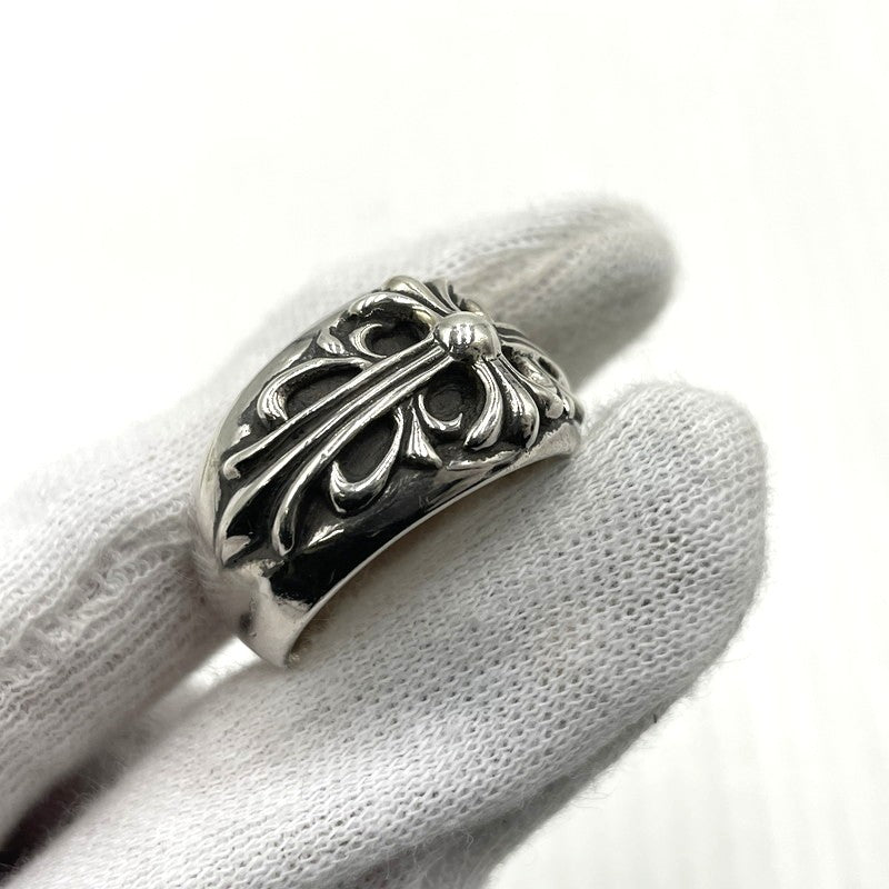 【中古品】【メンズ】 CHROME HEARTS クロムハーツ FLRL CRS RING フローラル クロス リング 指輪 アクセサリー 190-261027-yo-28-teih カラー：シルバー 19号 万代Net店