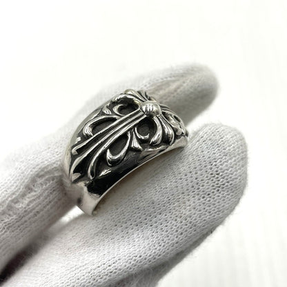 【中古品】【メンズ】 CHROME HEARTS クロムハーツ FLRL CRS RING フローラル クロス リング 指輪 アクセサリー 190-261027-yo-28-teih カラー：シルバー 19号 万代Net店