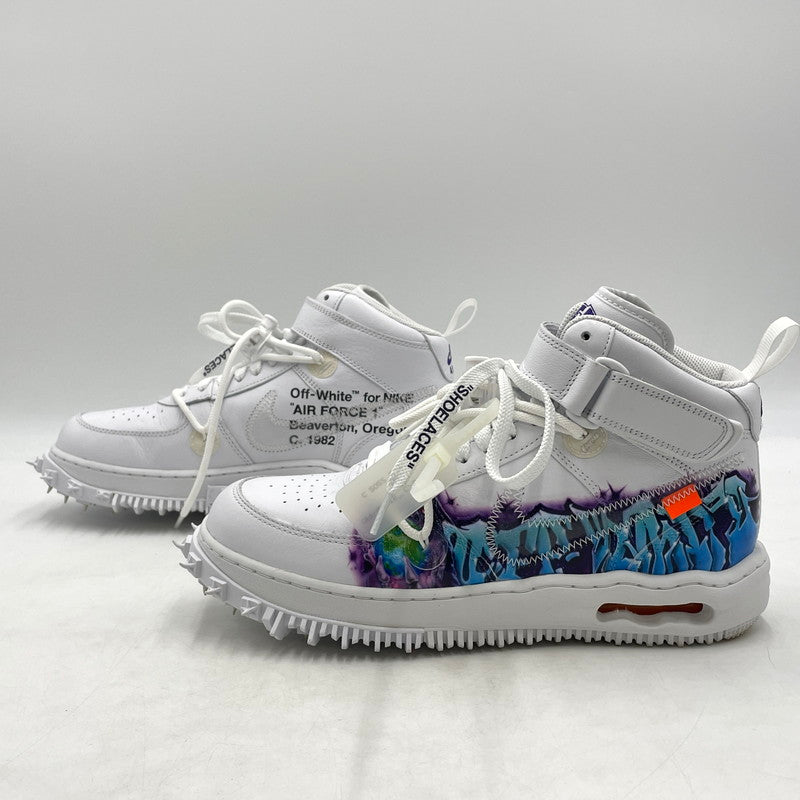 【中古品】【メンズ】 NIKE ナイキ × OFF-WHITE オフホワイト 別注コラボ AIR FORCE 1 MID "GRAFFITI" DR0500-100 エアフォース1 ミッド グラフィティ スニーカー 靴 160-260926-yo-12-teih サイズ：27.5cm カラー：ホワイト 万代Net店