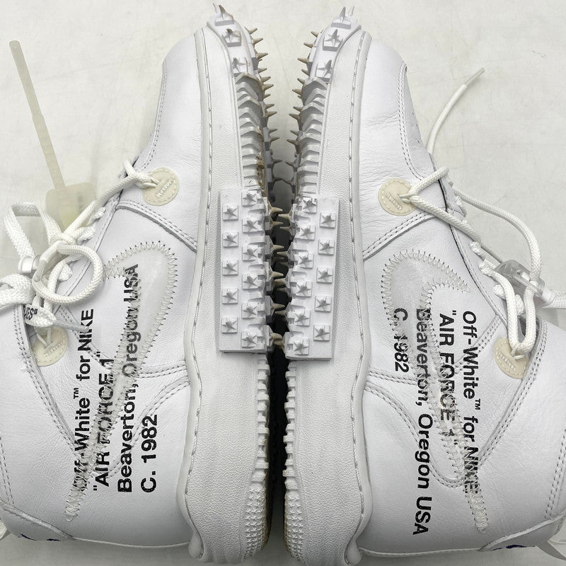 【中古品】【メンズ】 NIKE ナイキ × OFF-WHITE オフホワイト 別注コラボ AIR FORCE 1 MID "GRAFFITI" DR0500-100 エアフォース1 ミッド グラフィティ スニーカー 靴 160-260926-yo-12-teih サイズ：27.5cm カラー：ホワイト 万代Net店