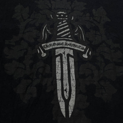 【中古品】【メンズ】 CHROME HEARTS クロムハーツ DAGGER BACK PRINT S/S TEE ダガーバック プリント ショート スリーブ Tシャツ 半袖 トップス 190-260923-sa-08-teih サイズ：L カラー：ブラック 万代Net店