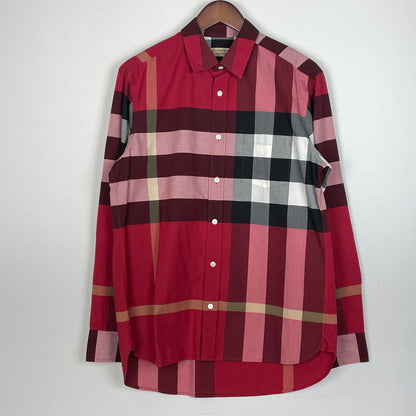 【中古品】【メンズ】 BURBERRY バーバリー NOVA CHECK PATTERN SHIRT 8004830 ノバ チェック パターン シャツ 長袖 トップス 141-260923-sa-14-teih サイズ：M カラー：レッドチェック 万代Net店