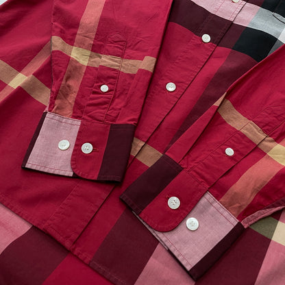 【中古品】【メンズ】 BURBERRY バーバリー NOVA CHECK PATTERN SHIRT 8004830 ノバ チェック パターン シャツ 長袖 トップス 141-260923-sa-14-teih サイズ：M カラー：レッドチェック 万代Net店