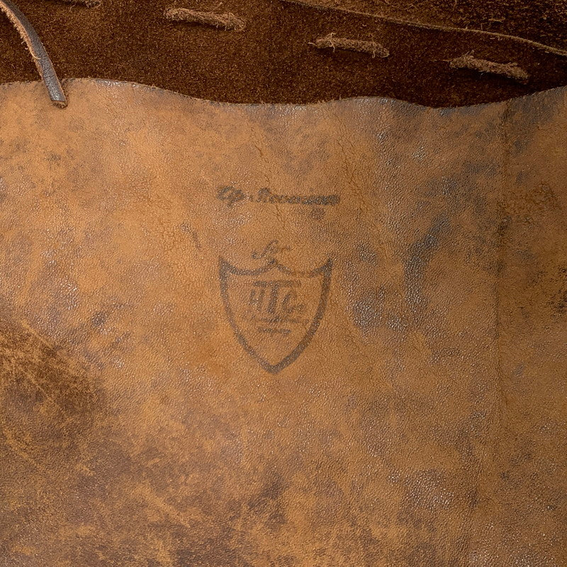 【現状渡し品】【メンズ】 HTC エイチティーシー LEATHER SHOULDER BAG レザーショルダーバッグ カバン フラワースタッズ 188-260926-ko-02-teih カラー：ブラウン 万代Net店