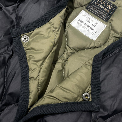 【中古品】【メンズ】 TAION タイオン MILITARY CREWNECK JACKET TAION-104ALSBM-1 ミリタリー クルーネック ダウンジャケット ソフトシェル アウター 147-260925-yo-05-teih サイズ：XXL カラー：ブラック 万代Net店