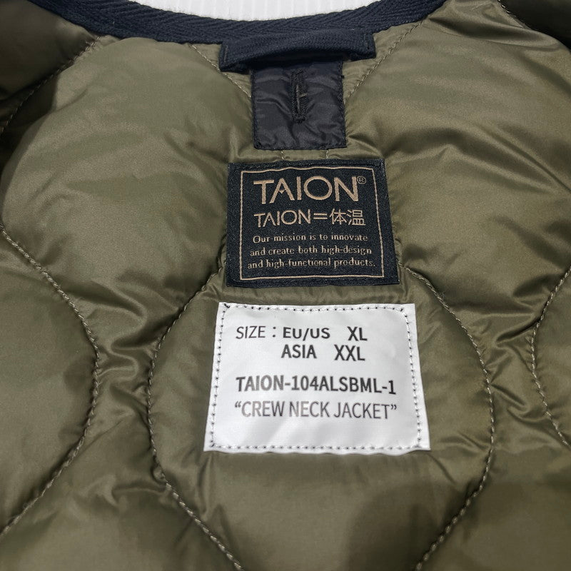 【中古品】【メンズ】 TAION タイオン MILITARY CREWNECK JACKET TAION-104ALSBM-1 ミリタリー クルーネック ダウンジャケット ソフトシェル アウター 147-260925-yo-05-teih サイズ：XXL カラー：ブラック 万代Net店