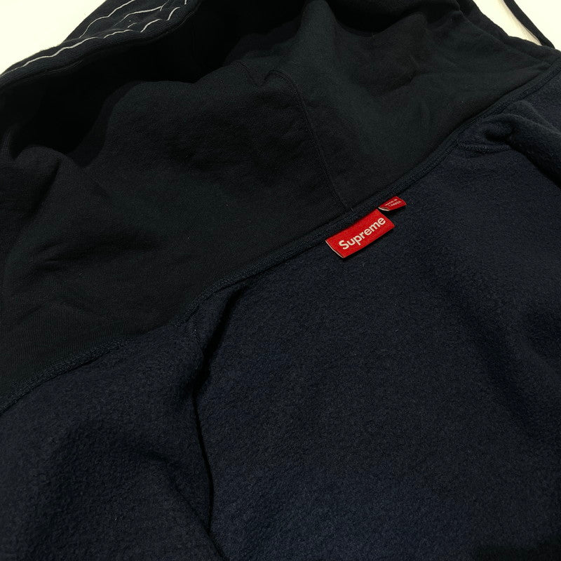 【中古品】【メンズ】 Supreme シュプリーム 26SS DEVIL S LOGO ZIP UP HOODED SWEATSHIRT STRIPE デビル Sロゴ ジップアップフーデッド スウェット ストライプ アウター 149-260925-ss-03-teih サイズ：XL カラー：ネイビー 万代Net店