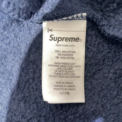【中古品】【メンズ】 Supreme シュプリーム 26SS DEVIL S LOGO ZIP UP HOODED SWEATSHIRT STRIPE デビル Sロゴ ジップアップフーデッド スウェット ストライプ アウター 149-260925-ss-03-teih サイズ：XL カラー：ネイビー 万代Net店