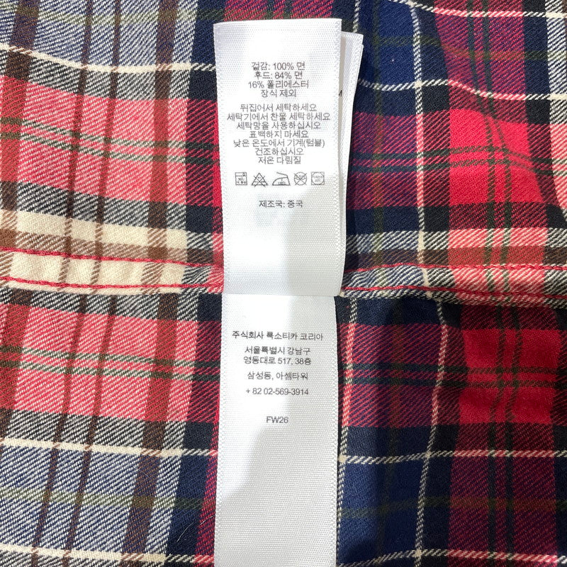 【中古品】【メンズ】 Supreme シュプリーム 26AW APPLIQUE HOODED FLANNEL SHIRT RED アップリケ フーデッド フランネルシャツ レッド トップス 149-260925-ss-05-teih サイズ：XL カラー：レッド 万代Net店