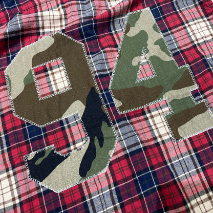 【中古品】【メンズ】 Supreme シュプリーム 26AW APPLIQUE HOODED FLANNEL SHIRT RED アップリケ フーデッド フランネルシャツ レッド トップス 149-260925-ss-05-teih サイズ：XL カラー：レッド 万代Net店