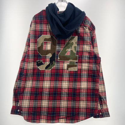 【中古品】【メンズ】 Supreme シュプリーム 26AW APPLIQUE HOODED FLANNEL SHIRT RED アップリケ フーデッド フランネルシャツ レッド トップス 149-260925-ss-05-teih サイズ：XL カラー：レッド 万代Net店