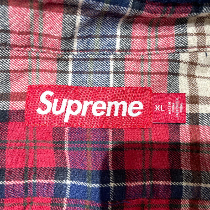 【中古品】【メンズ】 Supreme シュプリーム 26AW APPLIQUE HOODED FLANNEL SHIRT RED アップリケ フーデッド フランネルシャツ レッド トップス 149-260925-ss-05-teih サイズ：XL カラー：レッド 万代Net店