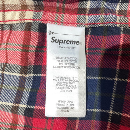 【中古品】【メンズ】 Supreme シュプリーム 26AW APPLIQUE HOODED FLANNEL SHIRT RED アップリケ フーデッド フランネルシャツ レッド トップス 149-260925-ss-05-teih サイズ：XL カラー：レッド 万代Net店