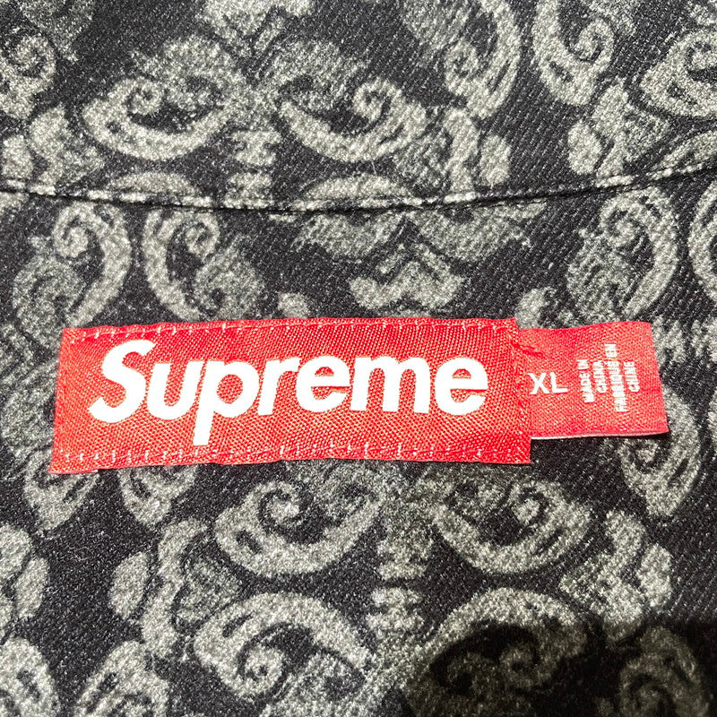 【中古品】【メンズ】 Supreme シュプリーム 26AW DEVOTION FlANNEL ZIP UP SHIRT BLACK ディヴォーション フランネルジップアップシャツ ブラック トップス 149-260925-ss-06-teih サイズ：XL カラー：柄 万代Net店