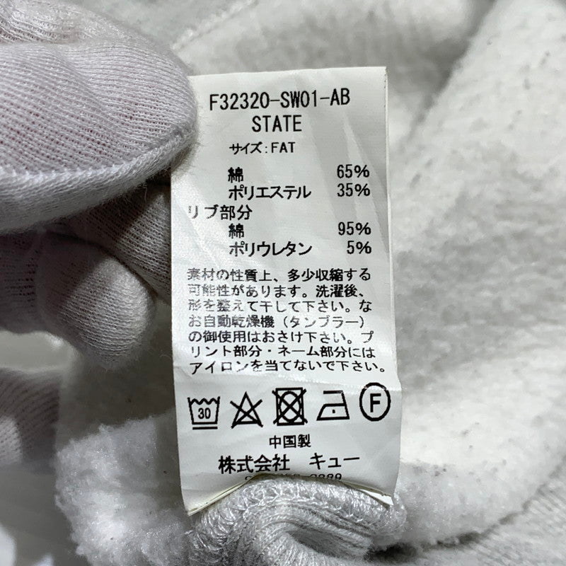 【現状渡し品】【メンズ】 FAT エフエーティー STATE SWEAT F32320-SW01-AB ステイト スウェット トップス トレーナー 142-260927-ko-07-teih サイズ：FAT カラー：グレー 万代Net店