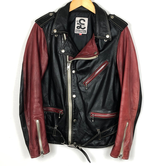 【現状渡し品】【メンズ】 RALEIGH ラリー COWLEATHER DOUBLE RIDER'S JACKET 牛革ダブル ライダース ジャケット アウター 145-260925-sa-06-teih サイズ：S カラー：レッド 万代Net店
