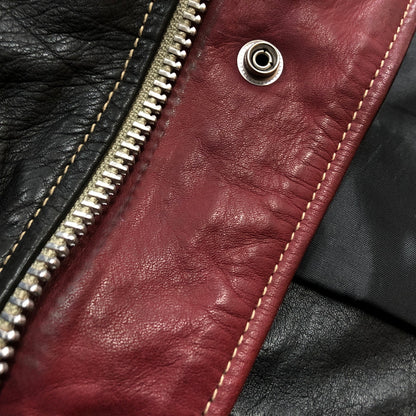 【現状渡し品】【メンズ】 RALEIGH ラリー COWLEATHER DOUBLE RIDER'S JACKET 牛革ダブル ライダース ジャケット アウター 145-260925-sa-06-teih サイズ：S カラー：レッド 万代Net店