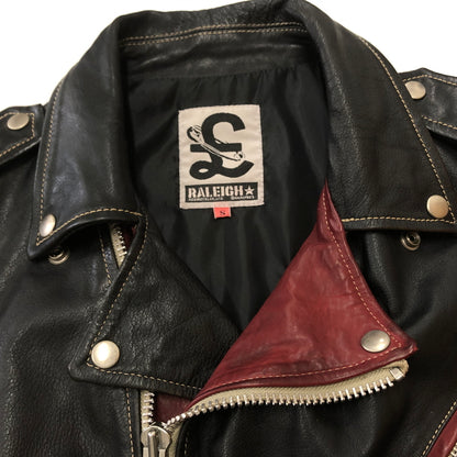 【現状渡し品】【メンズ】 RALEIGH ラリー COWLEATHER DOUBLE RIDER'S JACKET 牛革ダブル ライダース ジャケット アウター 145-260925-sa-06-teih サイズ：S カラー：レッド 万代Net店