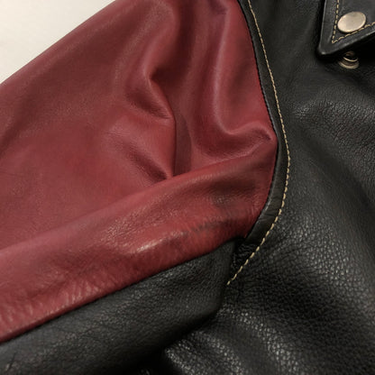 【現状渡し品】【メンズ】 RALEIGH ラリー COWLEATHER DOUBLE RIDER'S JACKET 牛革ダブル ライダース ジャケット アウター 145-260925-sa-06-teih サイズ：S カラー：レッド 万代Net店