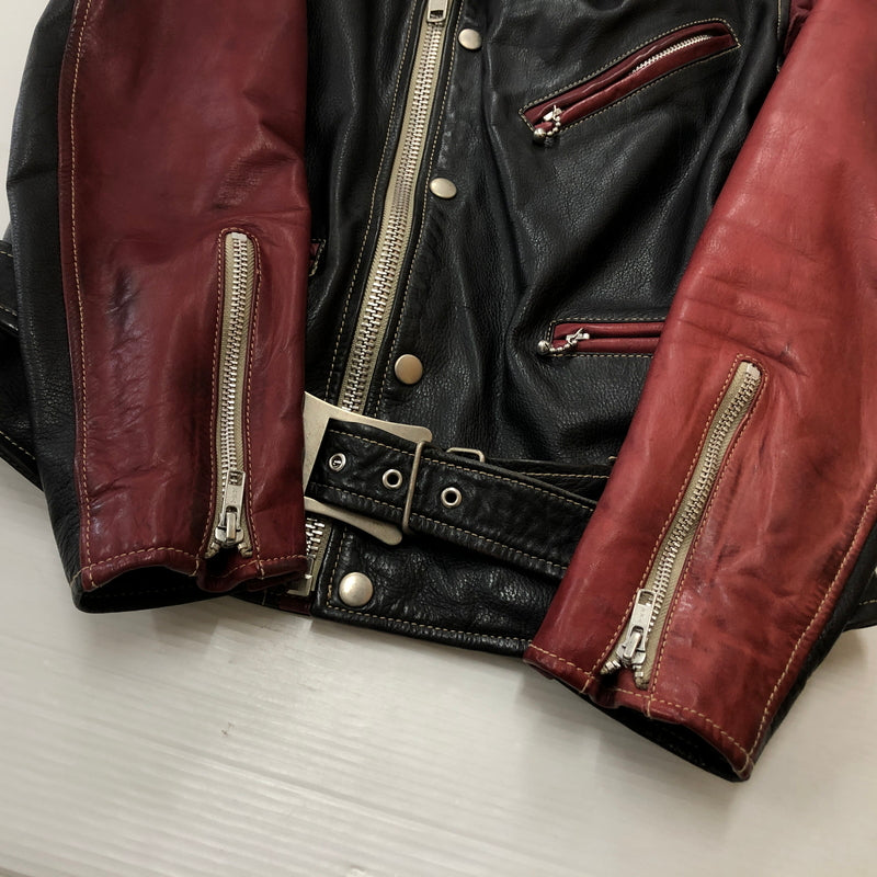 【現状渡し品】【メンズ】 RALEIGH ラリー COWLEATHER DOUBLE RIDER'S JACKET 牛革ダブル ライダース ジャケット アウター 145-260925-sa-06-teih サイズ：S カラー：レッド 万代Net店