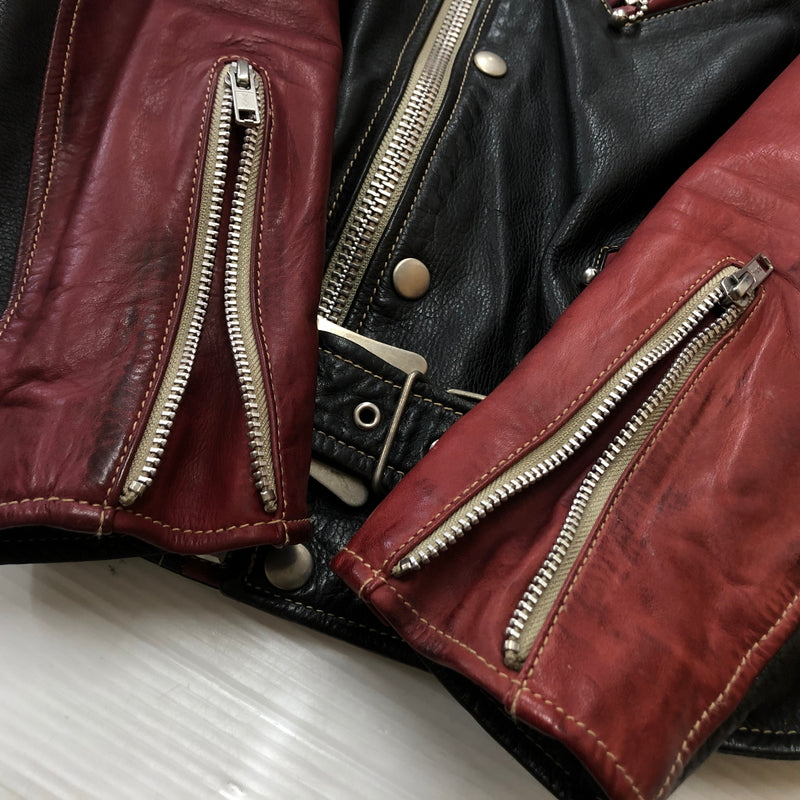 【現状渡し品】【メンズ】 RALEIGH ラリー COWLEATHER DOUBLE RIDER'S JACKET 牛革ダブル ライダース ジャケット アウター 145-260925-sa-06-teih サイズ：S カラー：レッド 万代Net店