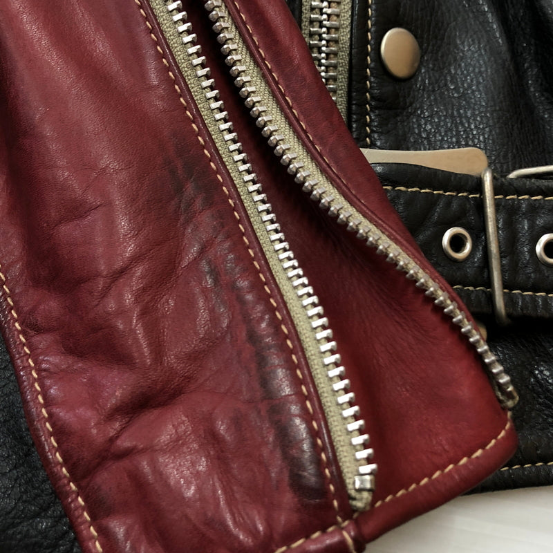【現状渡し品】【メンズ】 RALEIGH ラリー COWLEATHER DOUBLE RIDER'S JACKET 牛革ダブル ライダース ジャケット アウター 145-260925-sa-06-teih サイズ：S カラー：レッド 万代Net店