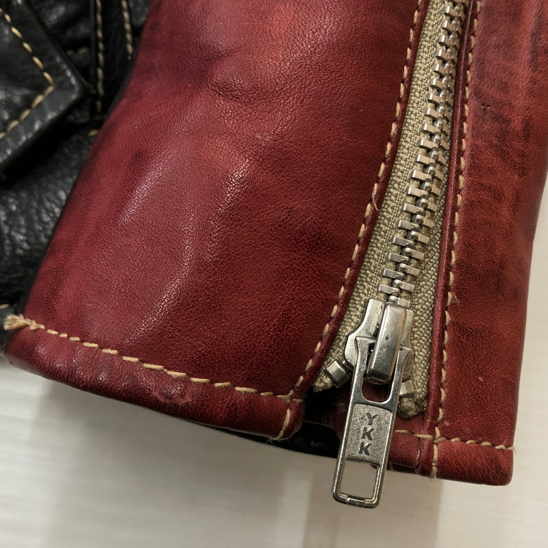【現状渡し品】【メンズ】 RALEIGH ラリー COWLEATHER DOUBLE RIDER'S JACKET 牛革ダブル ライダース ジャケット アウター 145-260925-sa-06-teih サイズ：S カラー：レッド 万代Net店