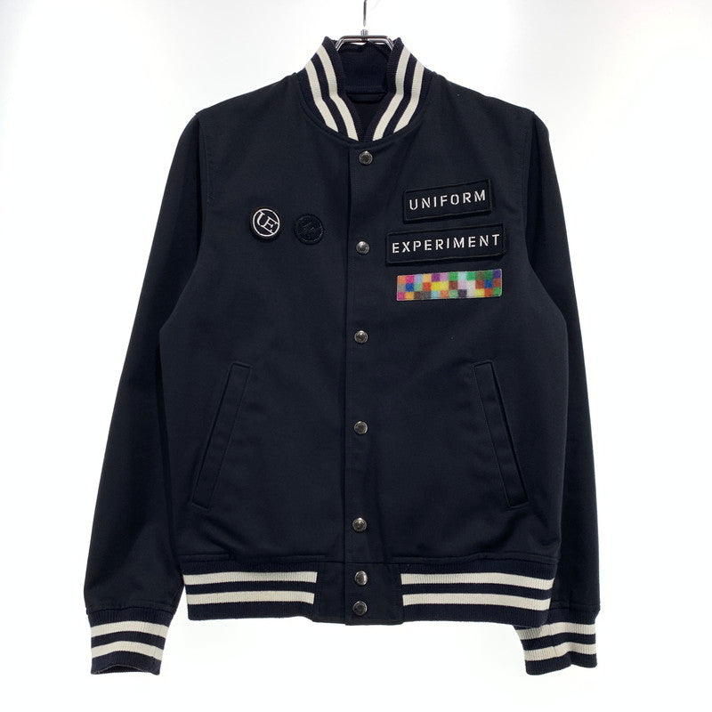 【中古品】【メンズ】 UNIFOAM EXEPERIMENT ユニフォーム エクスペリメント STADIUM BLOUSON UE-190000 スタジアム ブルゾン アウター スタジャン 142-260927-ko-17-teih サイズ：1 カラー：ネイビー 万代Net店